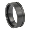 Grooved “Forever Black” Titanium Mens Ring