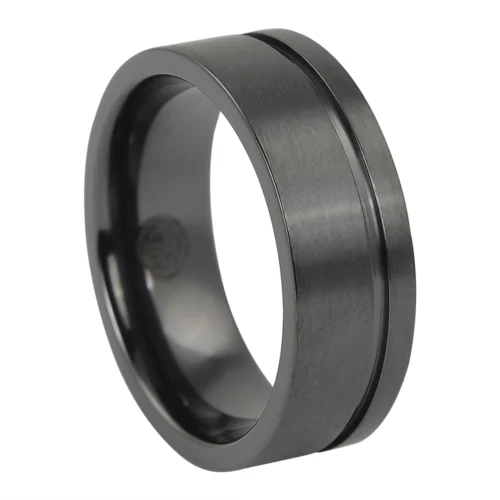 Sleek Urban “Forever Black” Titanium Men's Ring