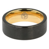 ITR 165“Forever Black” Titanium Mens Ring with Yellow Gold 2