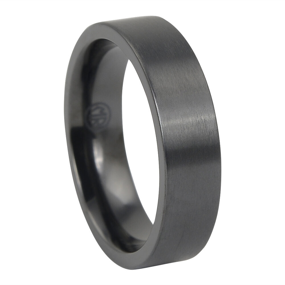 ITR 167 Brushed “Forever Black” Titanium Mens Ring