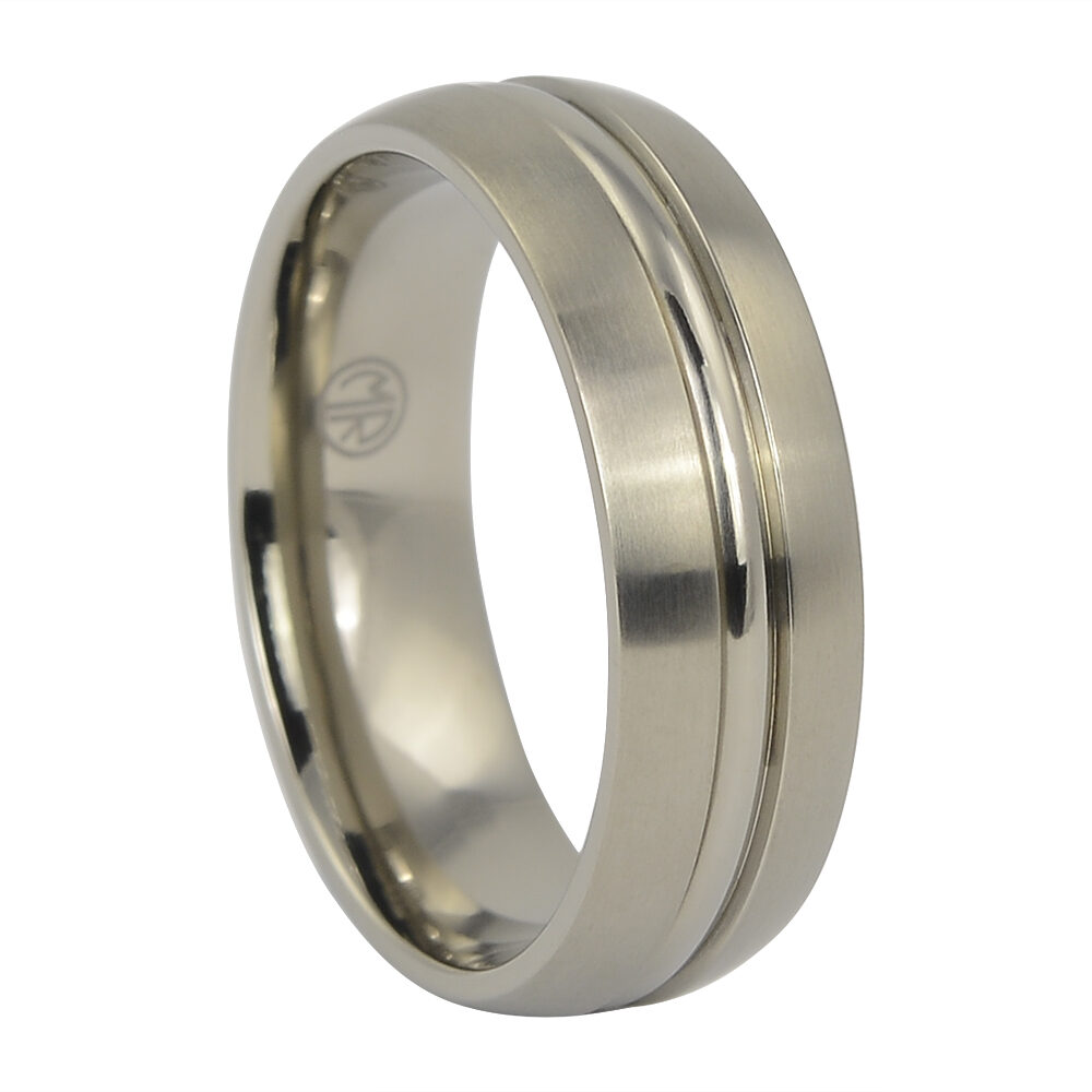 ITR 121 6 Satin Finish Titanium Mens Wedding Ring