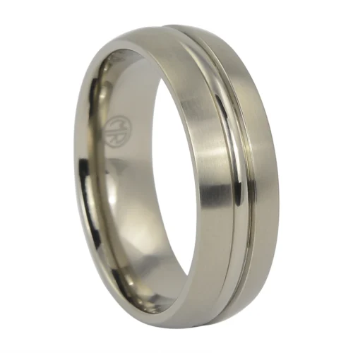 Sleek Moder Satin Finish Titanium Men's Wedding Ring