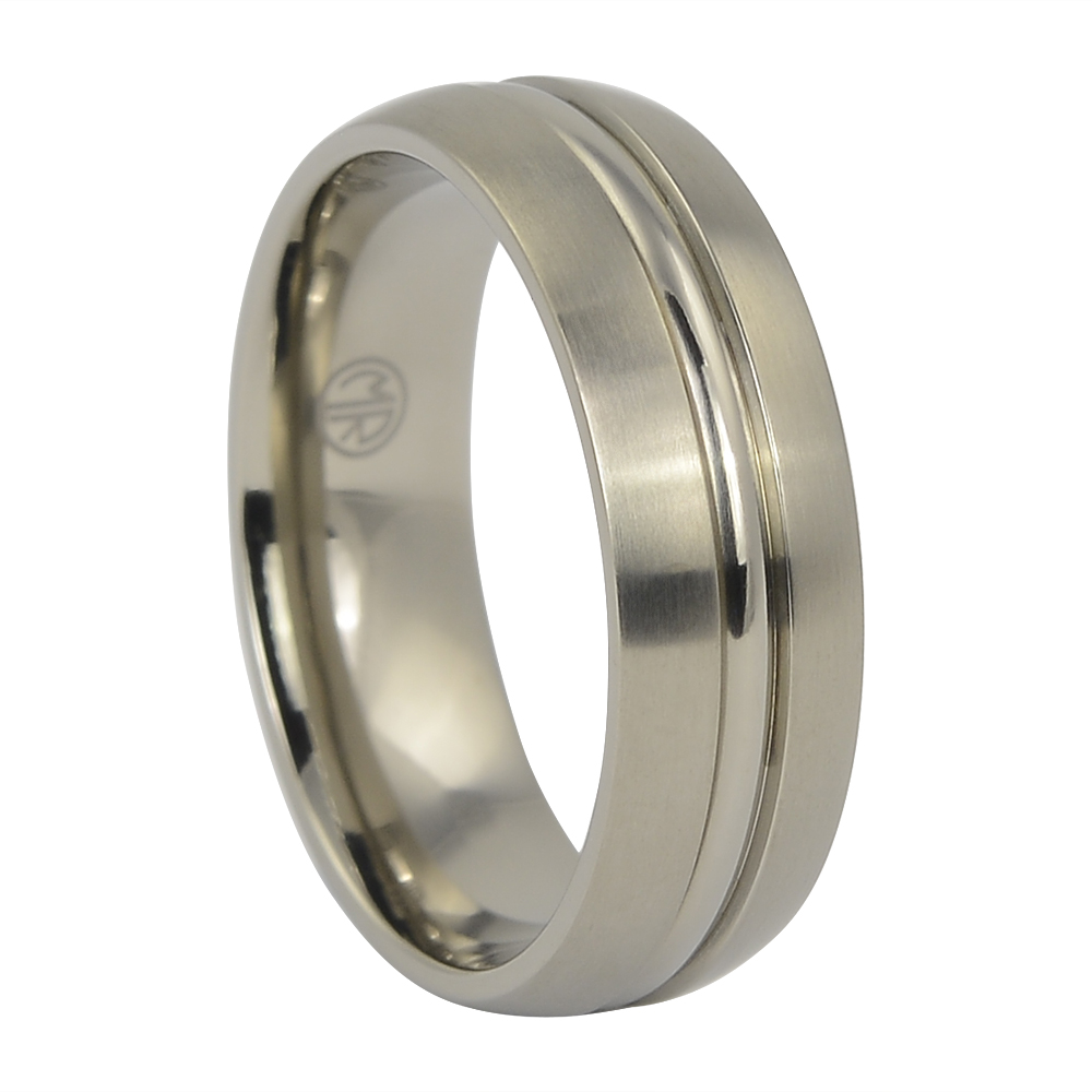 Satin Finish Titanium Mens Wedding Ring Satin Finish Titanium Mens Wedding Ring