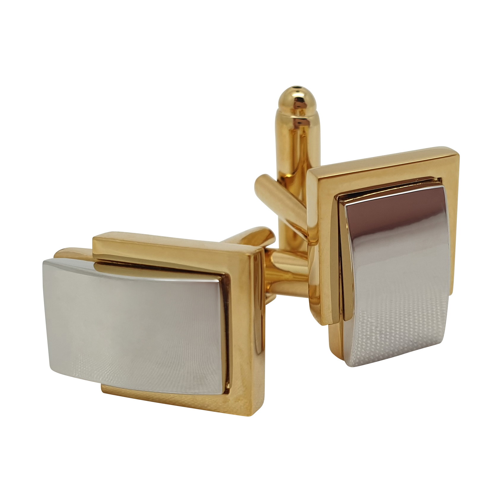 Polished Gold and Silver Cufflinks