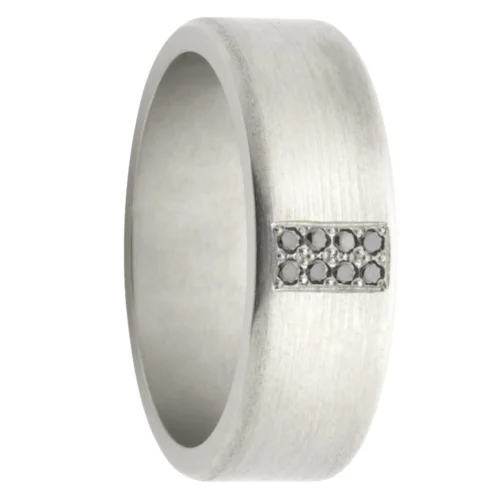 Modern Sophistication 8 Diamond Matte Titanium Men's Ring