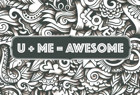"You + Me = Awesome" Box Sleeve and Gift Card