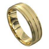 WWAT3022 YY Stunning Yellow Gold Brushed Mens Wedding Ring