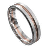 WWAT3028 WR White and Rose Gold Brushed Mens Wedding Ring