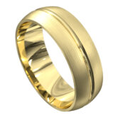 WWAT3030 YY Stunning Yellow Gold Brushed and Polished Mens Wedding Ring