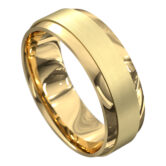 WWAT3070 YY Stunning Yellow Gold Polished and Brushed Mens Wedding Ring 2