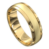 WWAT3074 YY Remarkable Yellow Gold Brushed and Polished Mens Wedding Ring