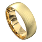 WWAT3084 Y Stunning Brushed Finish Yellow Gold Mens Wedding Ring