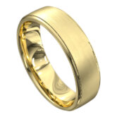 WWAT3096 YY Polished and Brushed Yellow Gold Mens Wedding Ring