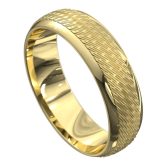 WWAT3098 YY Polished Grooved Yellow Gold Mens Wedding Ring
