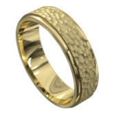 WWAT4042 YY Yellow Gold Brushed and Polished Mens Wedding Ring