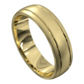 WWAT4050 YY Stunning Yellow Gold Brushed Mens Wedding Ring