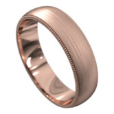 WWAT4054 R Rose Gold Brushed Finish Mens Wedding Ring