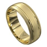 WWAT4060 YY Yellow Gold Brushed and Polished Mens Wedding Ring 1
