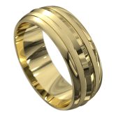 WWAT4064 Y Stunning Yellow Gold Satin Mens Wedding Ring