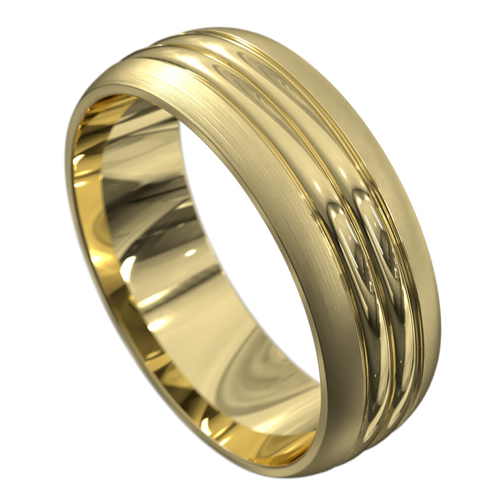 WWAT4082 YY Remarkable Yellow Gold Polished Mens Wedding Ring