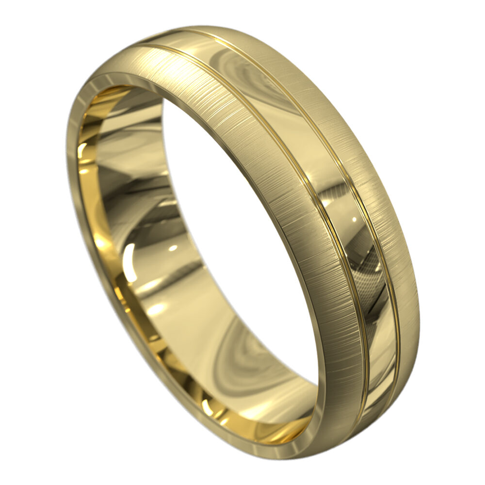 WWAT4084 YY Impressive Yellow Gold Polished Mens Wedding Ring