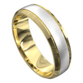 WWAT4086 YW Brushed Yellow and White Gold Mens Wedding Ring