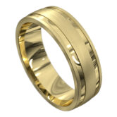 WWAT4094 YY Stunning Polished Yellow Gold Mens Wedding Ring