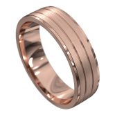 WWAT4098 RR Brushed Rose Gold Mens Wedding Ring