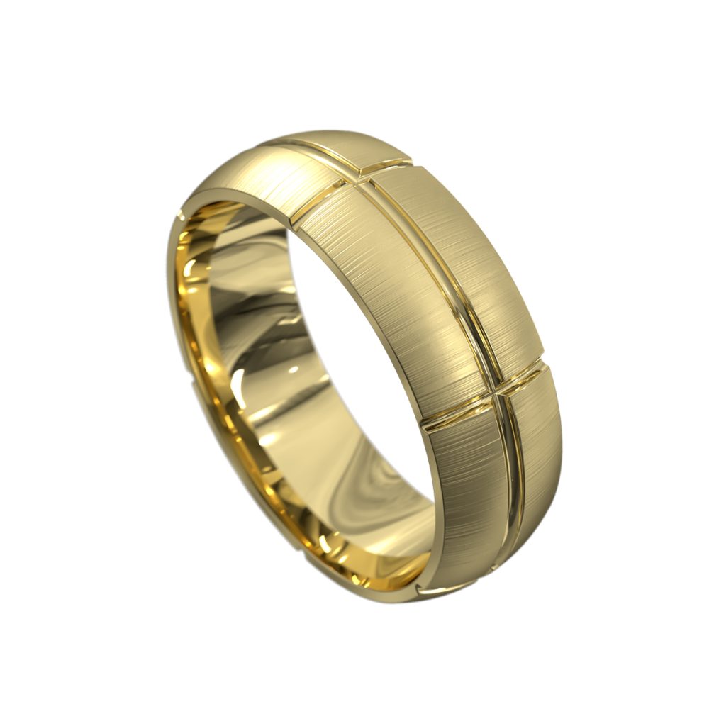 WWCF5014 Y Stunning Yellow Gold Mens Wedding Ring