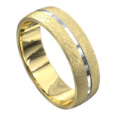 WWCF5016 YW Brushed Yellow and White Gold Mens Wedding Ring