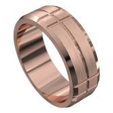 WWCF5022 R Brushed Rose Gold Mens Wedding Ring 1