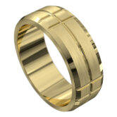 WWCF5022 Y Impressive Yellow Gold Mens Wedding Ring