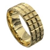 WWCF5040 Y Sensational Yellow Gold Grooved Mens Wedding Ring