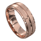 WWCF5046 R Brushed and Polished Rose Gold Mens Wedding Ring