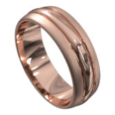 WWCF5062 R Brushed and Polished Rose Gold Mens Wedding Ring