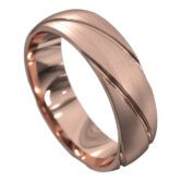 WWCF6002 R Rose Gold Grooved Mens Wedding Ring
