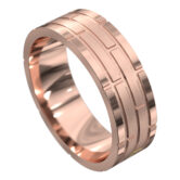 WWCF6004 R Rose Gold Brushed and Polished Mens Wedding Ring
