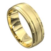 WWCF6014 Y Sensational Yellow Gold Brushed Mens Wedding Ring