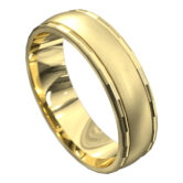 WWCF6018 Y Stunning Polished and Brushed Yellow Gold Mens Wedding Ring