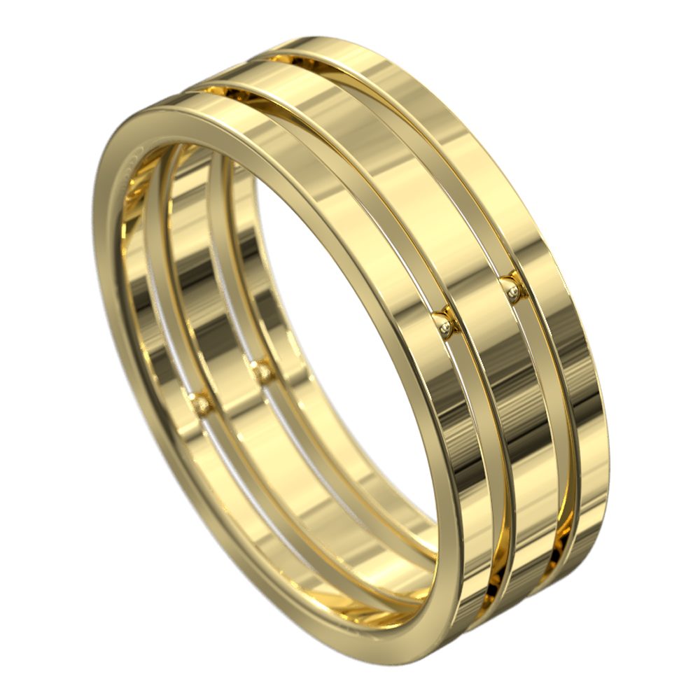 WWCF6034 Y Stunning Yellow Gold Polished Mens Wedding Ring