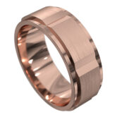 WWCF6036 R Brushed Rose Gold Mens Wedding Ring