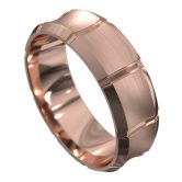 WWCF6040 R Rose Gold Brushed Mens Wedding Ring
