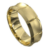 WWCF6040 Y Yellow Gold Brushed Mens Wedding Ring