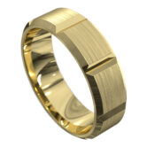 WWCF6042 Y Yellow Gold Brushed Mens Wedding Ring