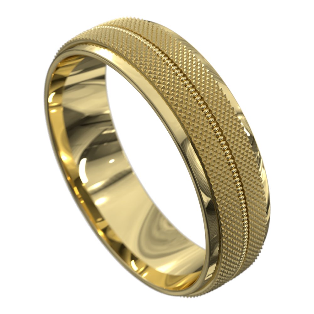 WWCF6044 Y Stunning Yellow Gold Polished Mens Wedding Ring