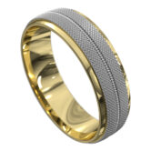 WWCF6044 YW Yellow and White Gold Polished Mens Wedding Ring