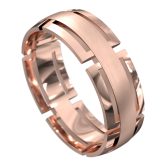 WWCF6046 R Rose Gold Brushed Mens Wedding Ring