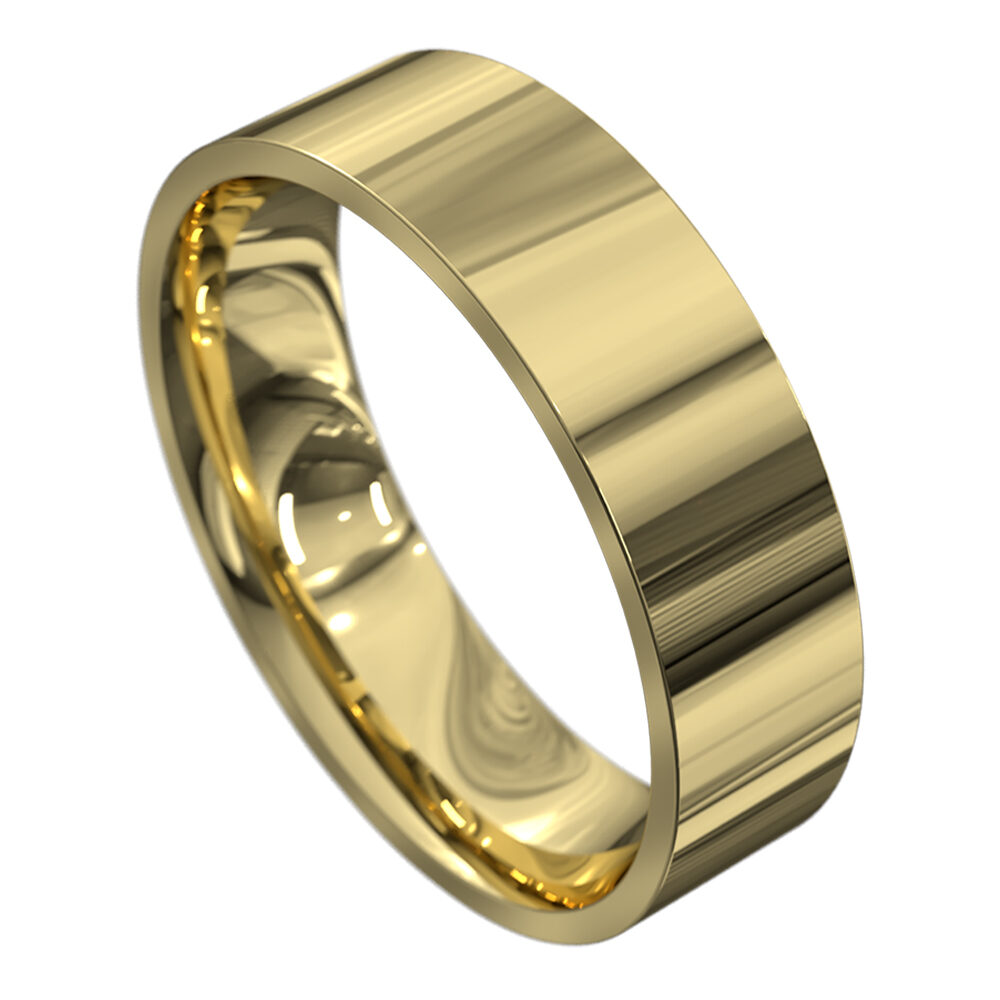 WWCS1010 Y Polished Yellow Gold Mens Wedding Ring