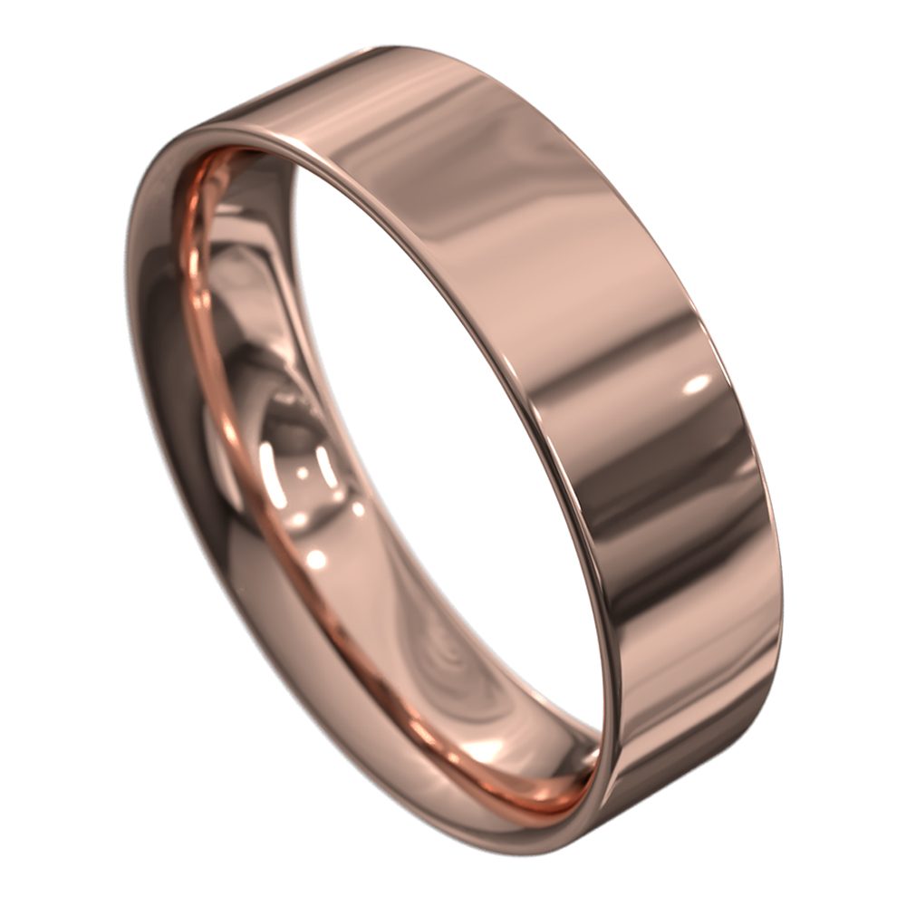 WWCS1040 R Rose Gold Polished Mens Wedding Ring