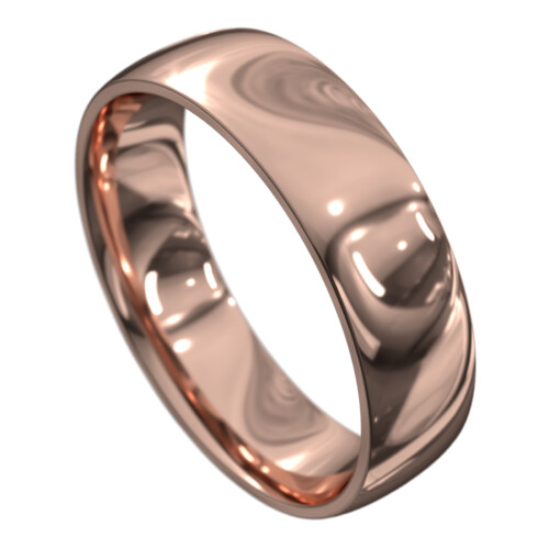 WWCS1050 R Rose Gold Polished Mens Wedding Ring